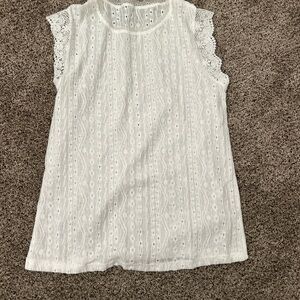 White Lace Sleeveless Top